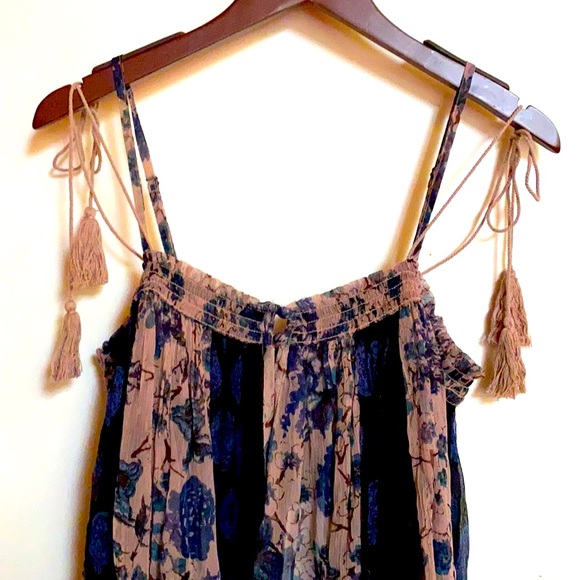 Free People Bohemian Mini Dress with Tassel Straps - Picture 5 of 10